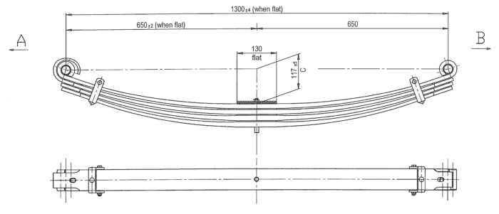 drawing of a parabolic spring pack